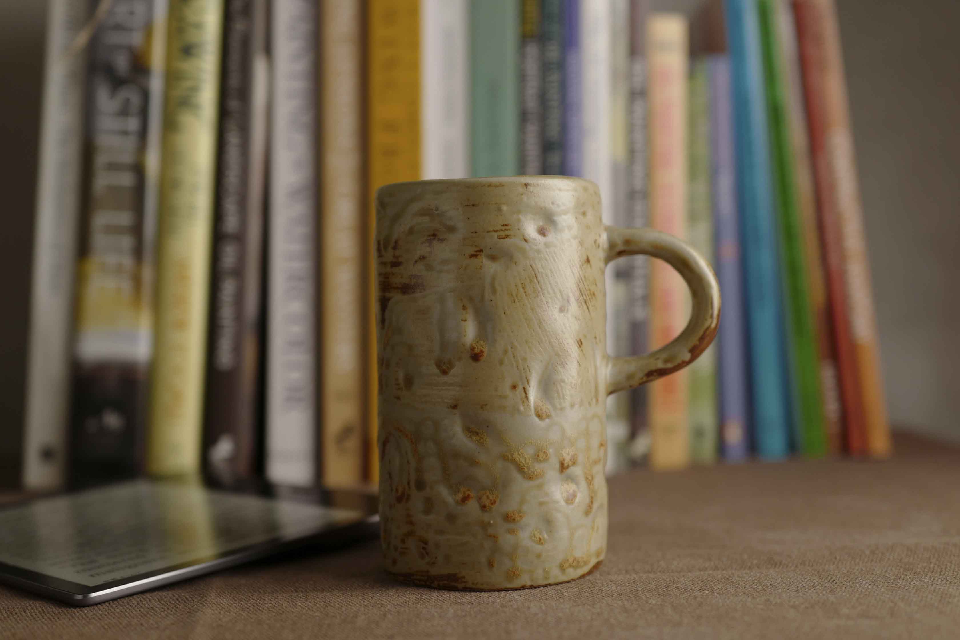 Handmade Raku Yaki Mug: Rustic Japandi Coffee Cup