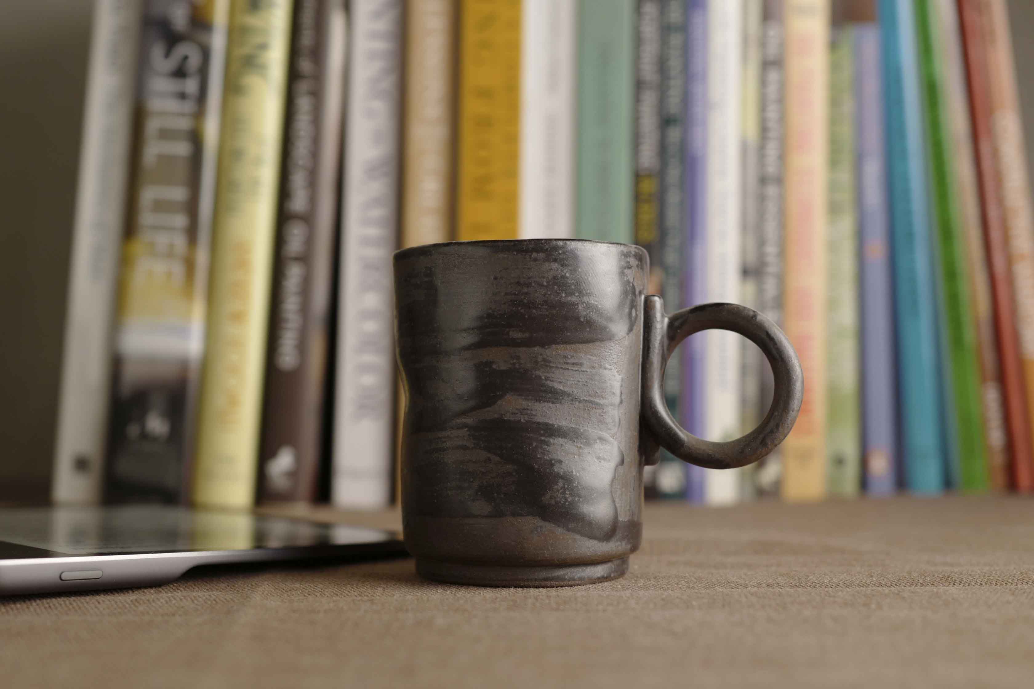 Handmade Raku Yaki Mug: Wabi-Sabi Japandi Espresso Cup