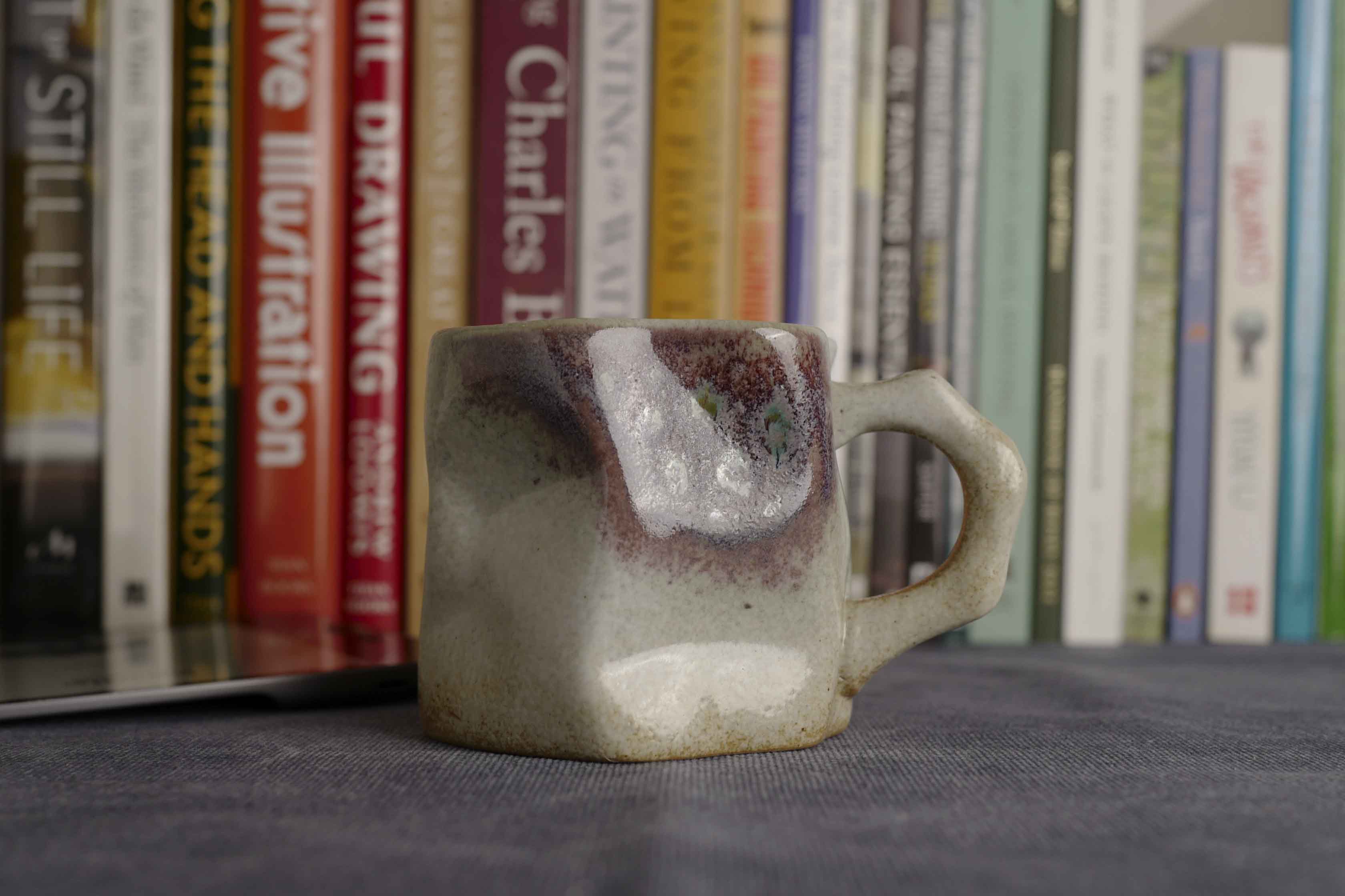 Wabi-Sabi Handmade Vintage Mug, Large Raku Yaki Ware, Rustic Textured Crafted Cup, Japandi Organic Coffee Tea Mug, Stylish Artsian Mug