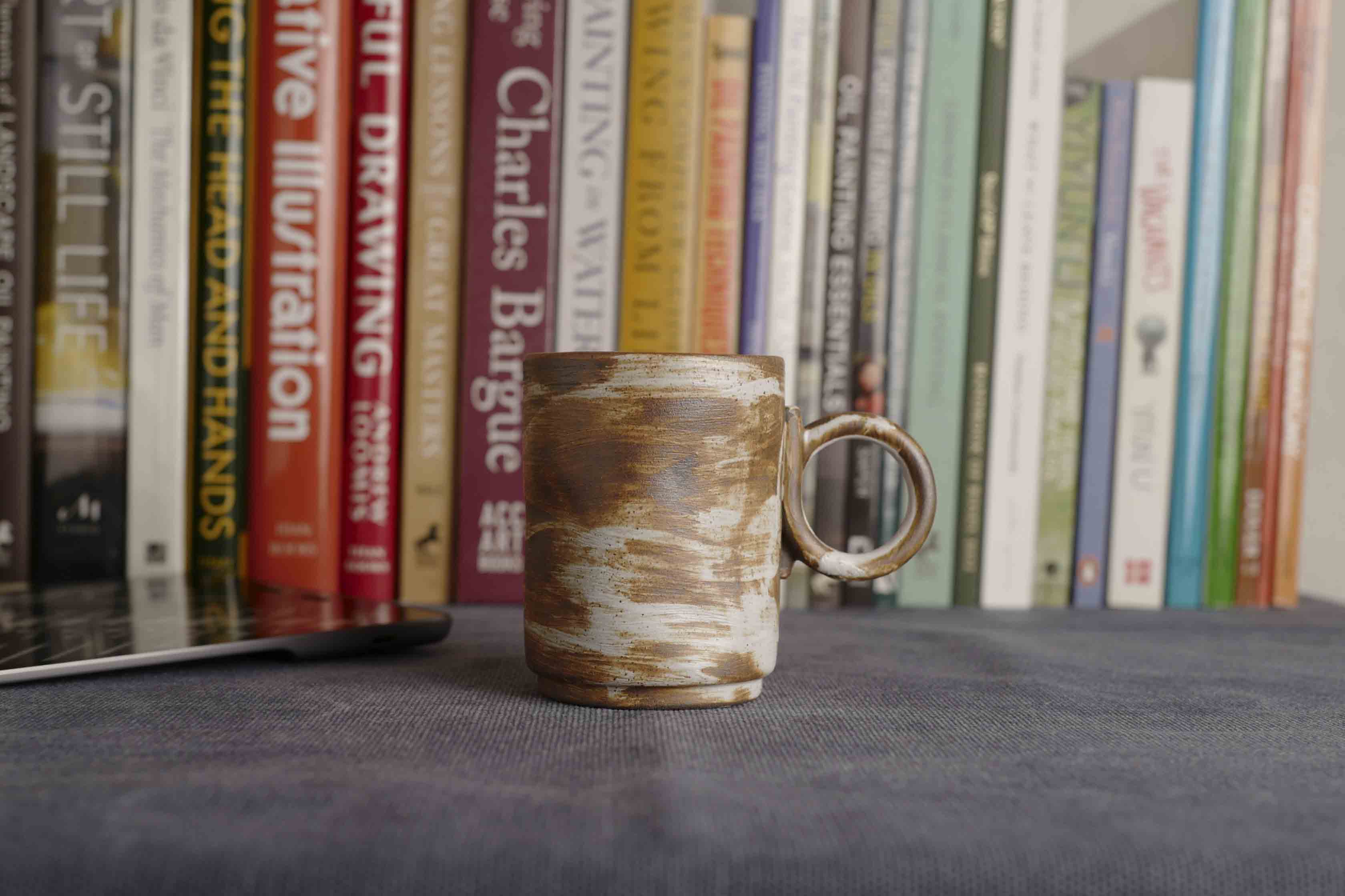 Handmade Raku Yaki Mug: Rustic Japandi Coffee Cup