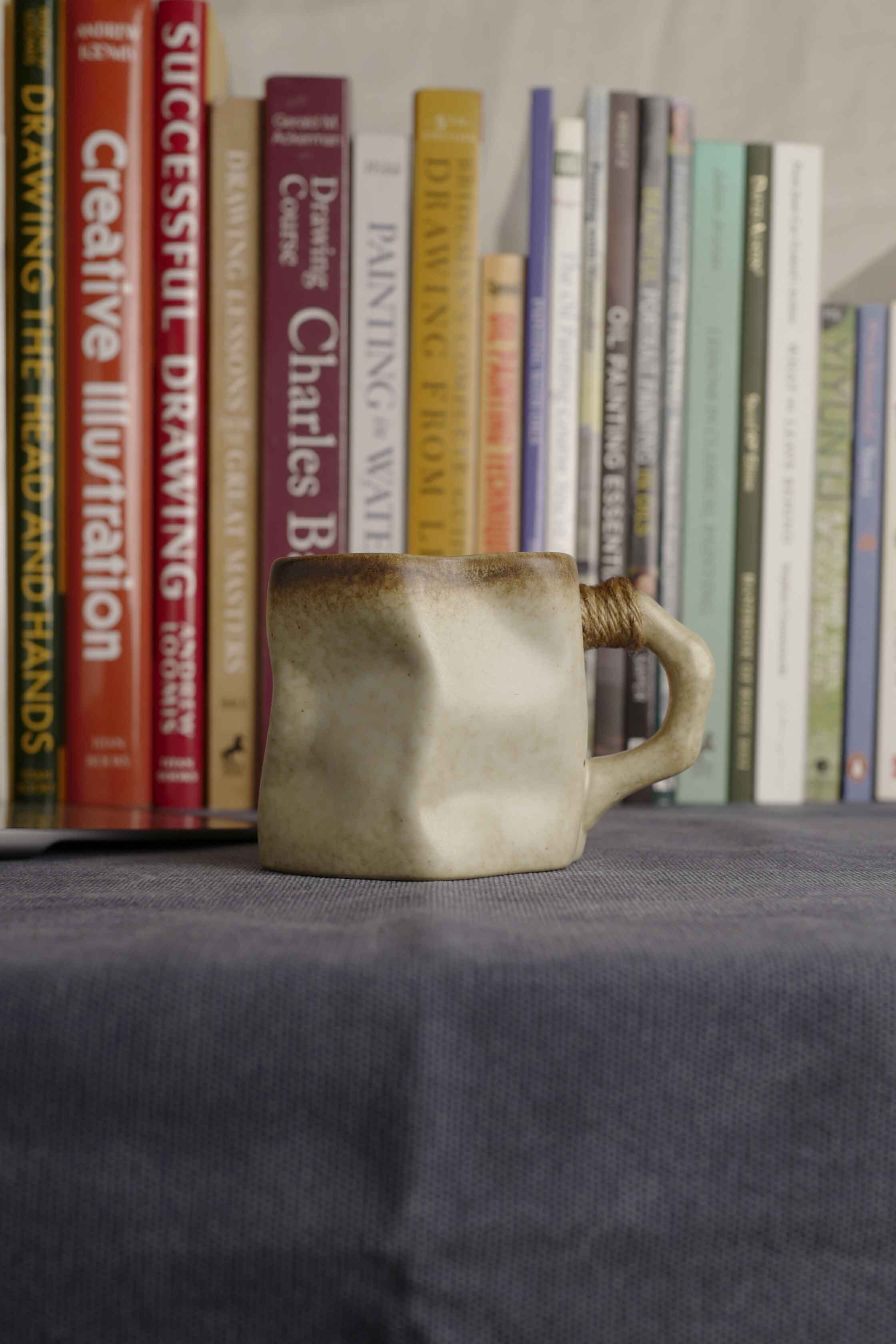 Ceramic Vintage Handmade Mug, 280ml, wabi-sabi stytle