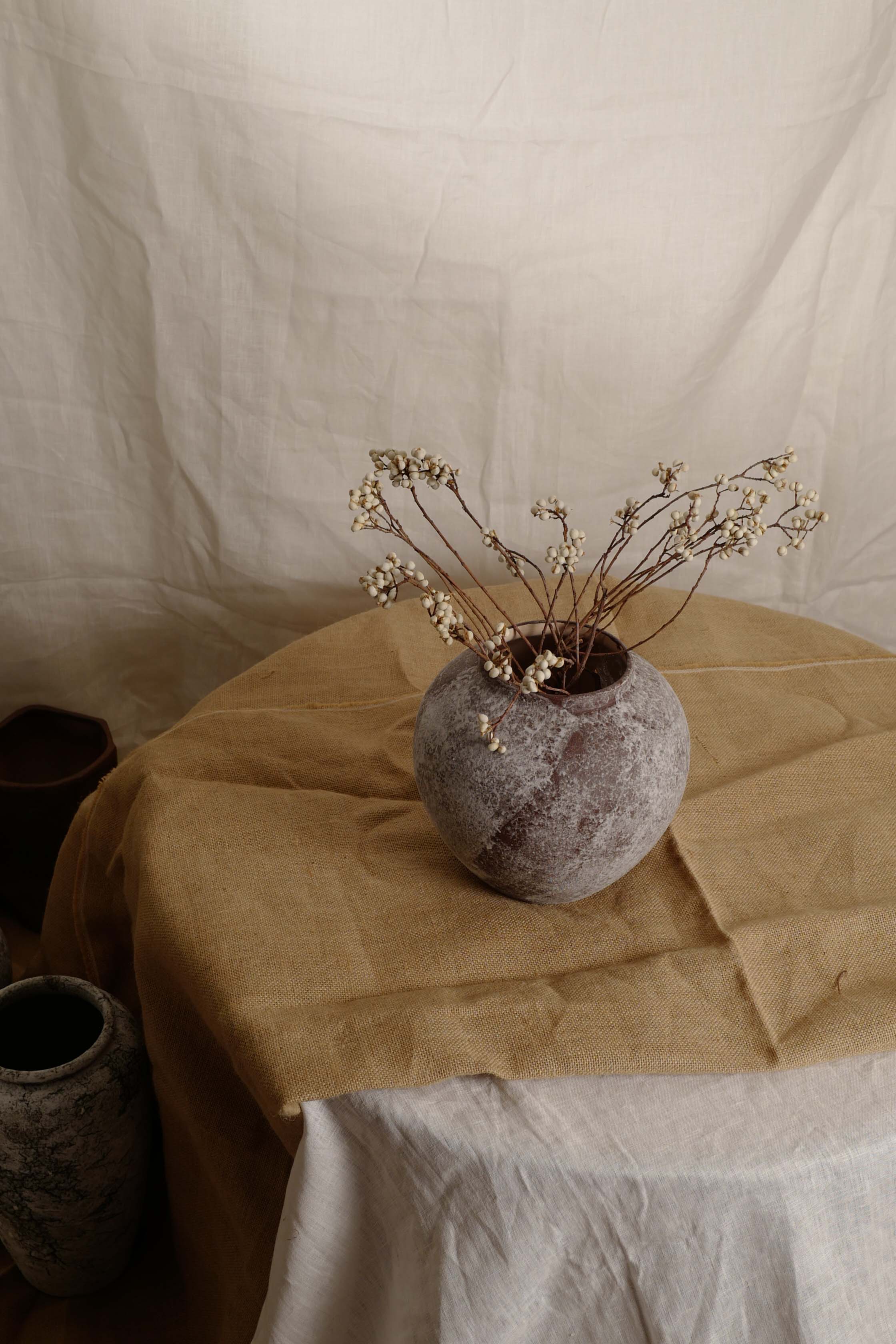 Mineral Frost Vase, Medium Round