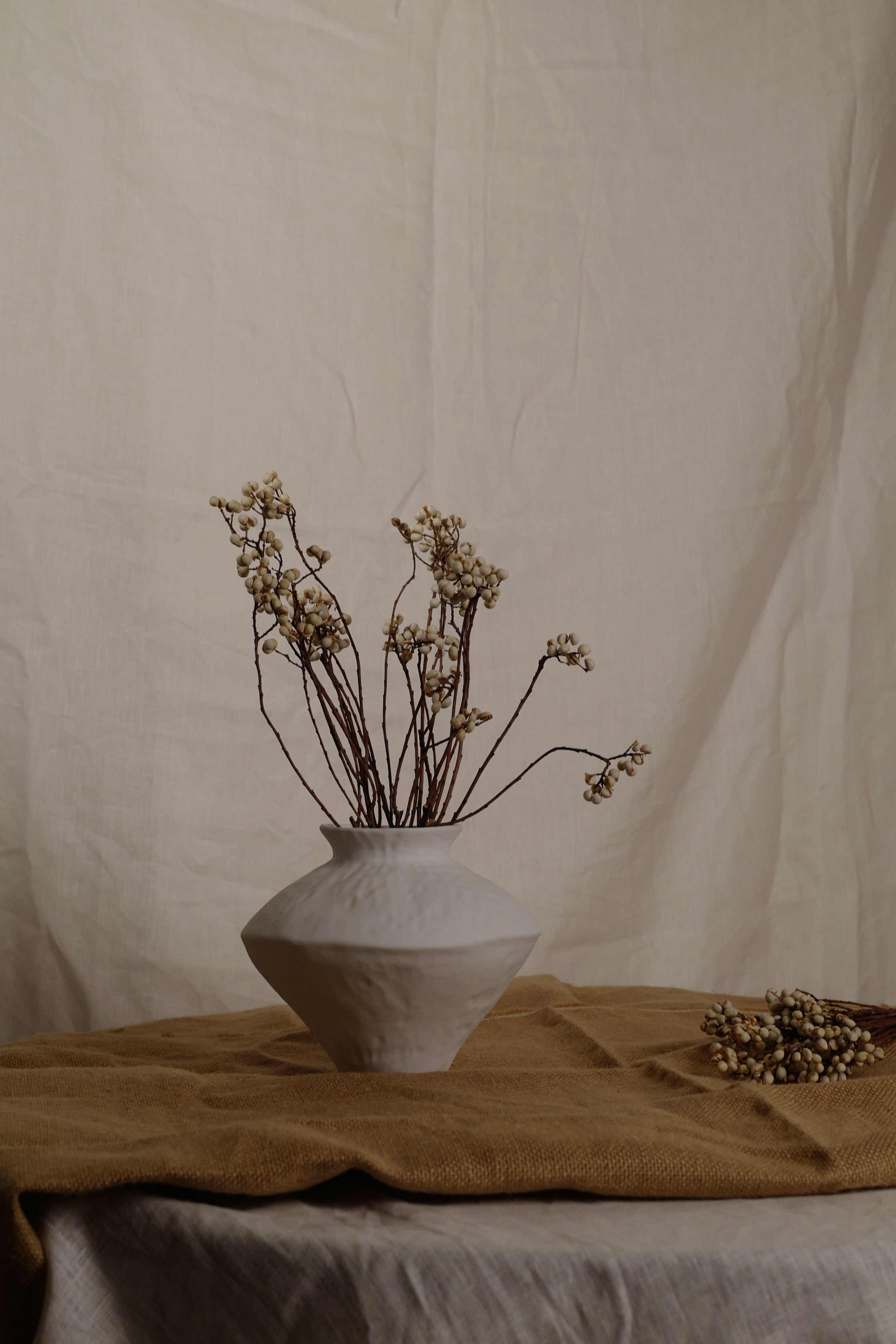 Milky Moon Vase, Medium Tall