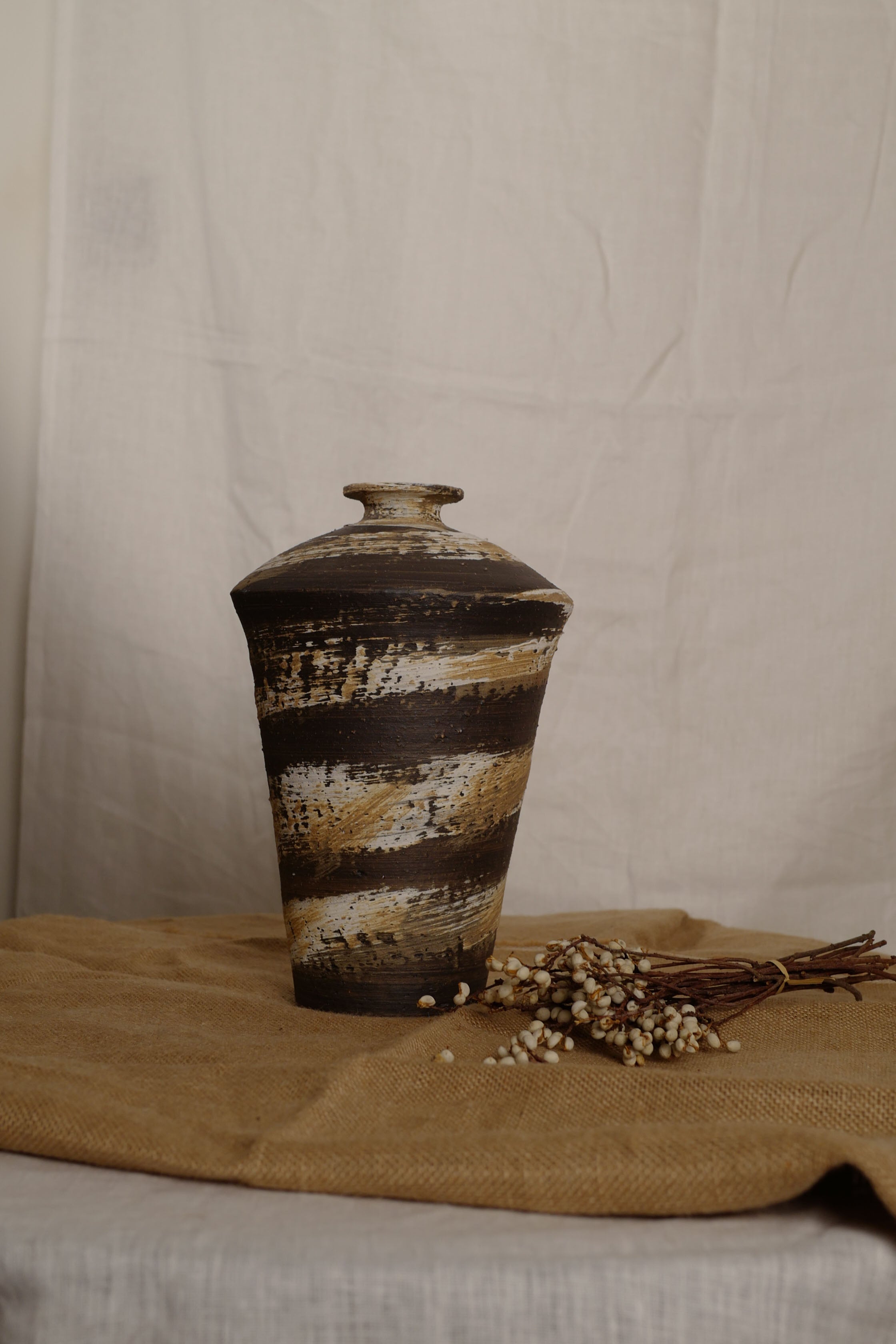 Earthy Spiral Vase, Tall