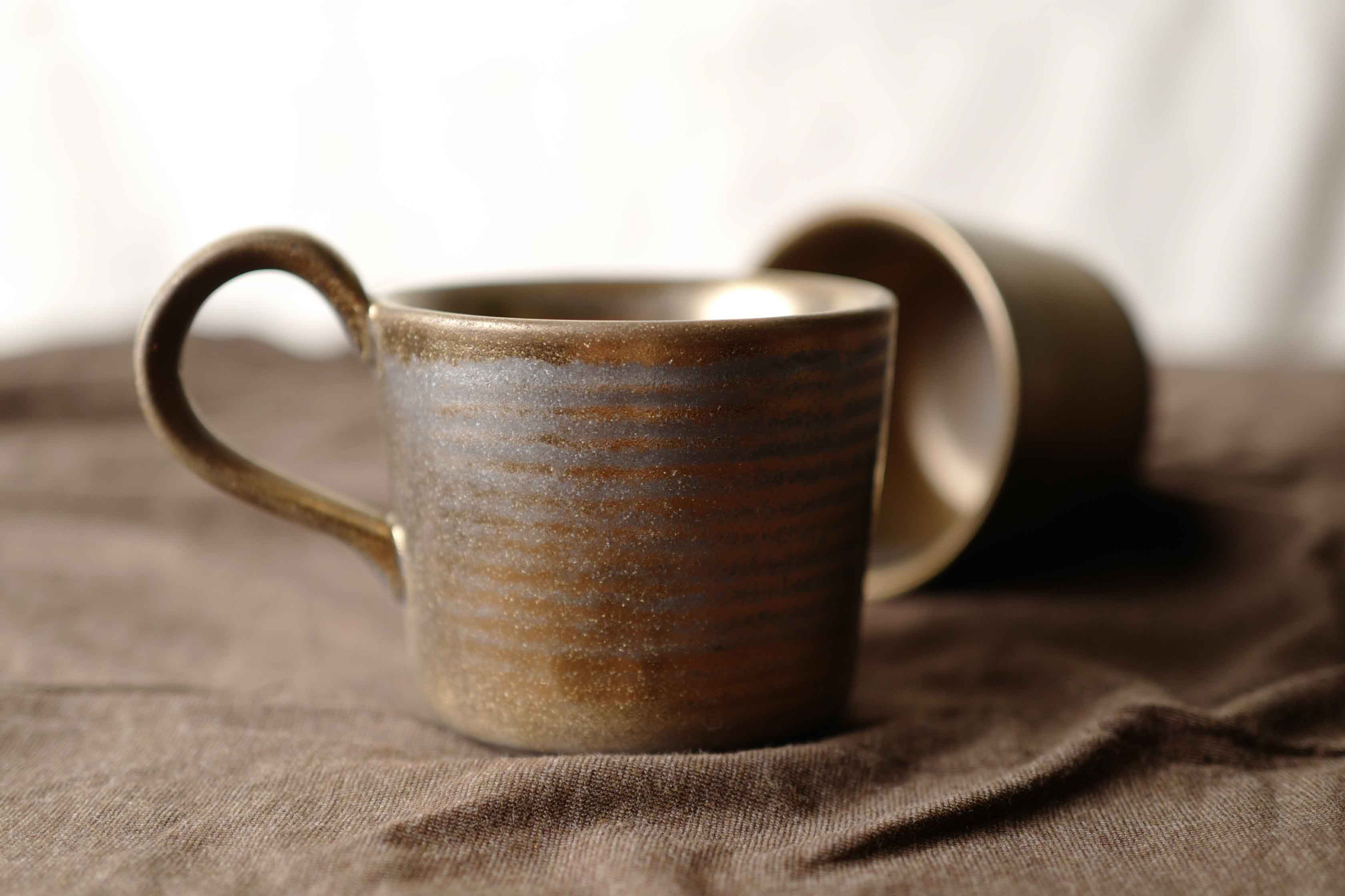 Ceramic Vintage Handmade Mug, 300ml, wabi-sabi stytle, 1pc