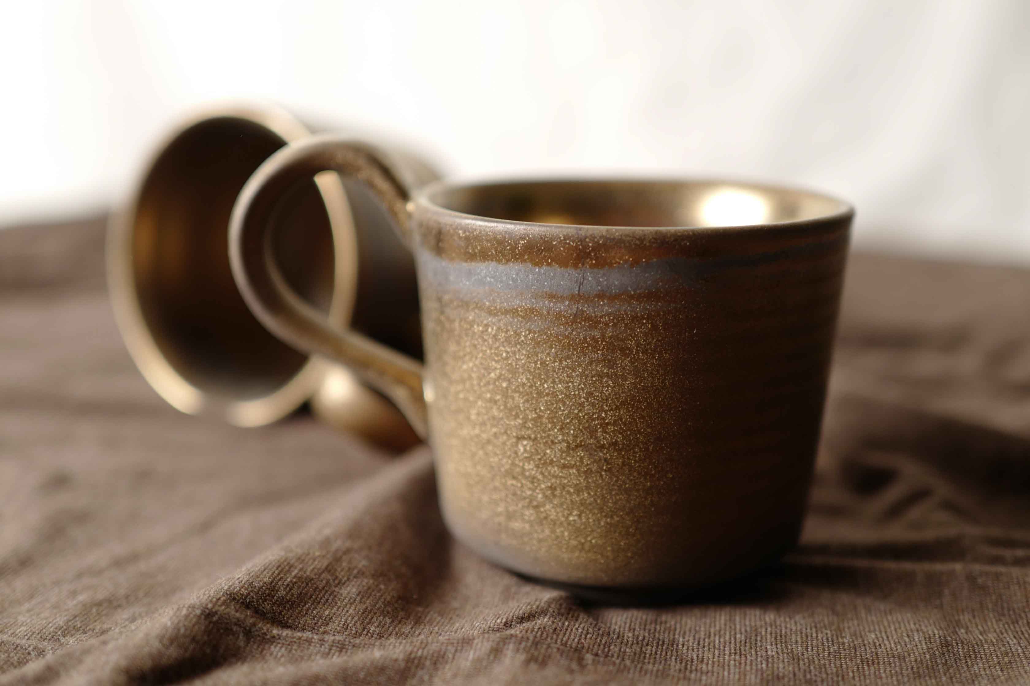 Ceramic Vintage Handmade Mug, 300ml, wabi-sabi stytle, 1pc