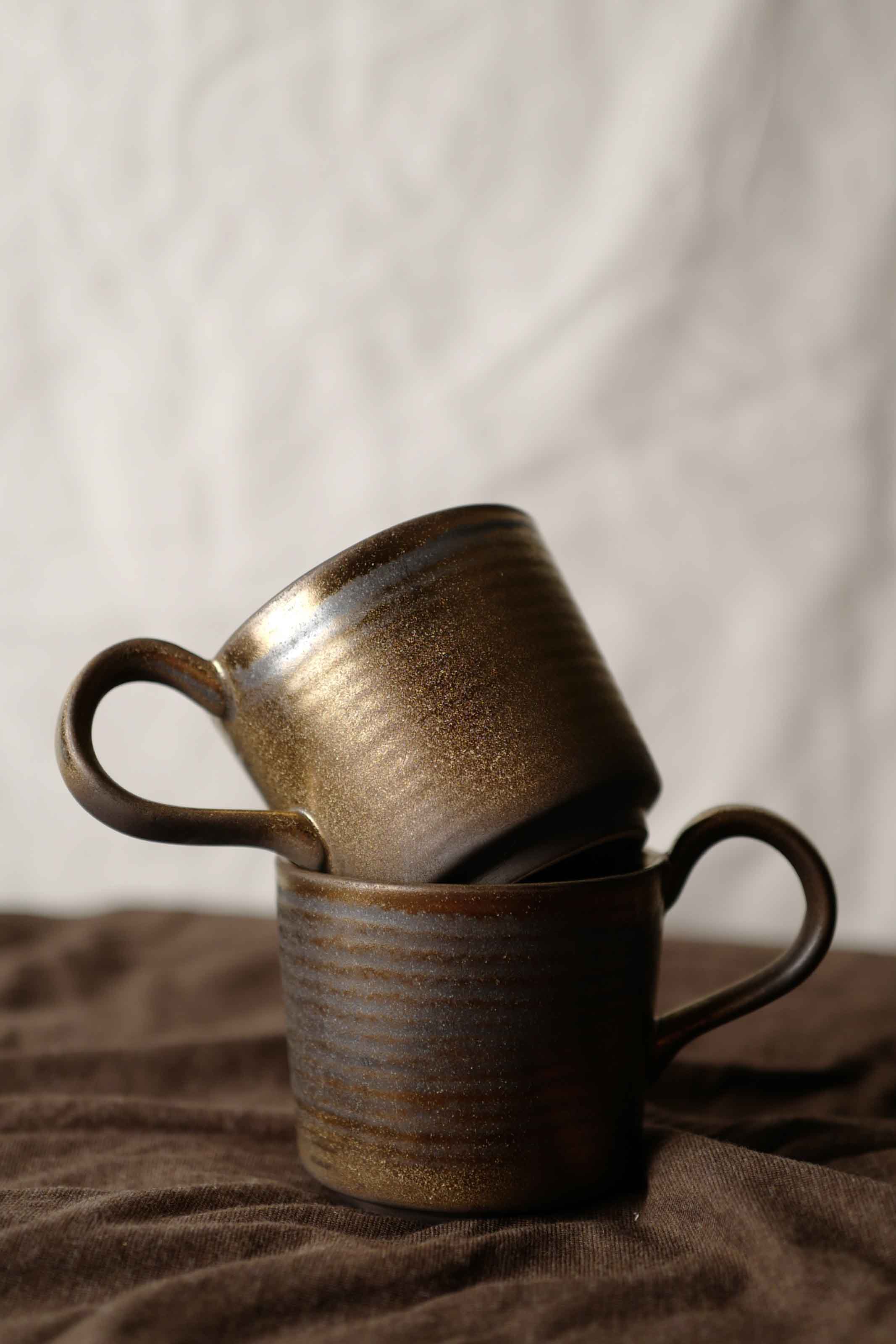 Ceramic Vintage Handmade Mug, 300ml, wabi-sabi stytle, 1pc