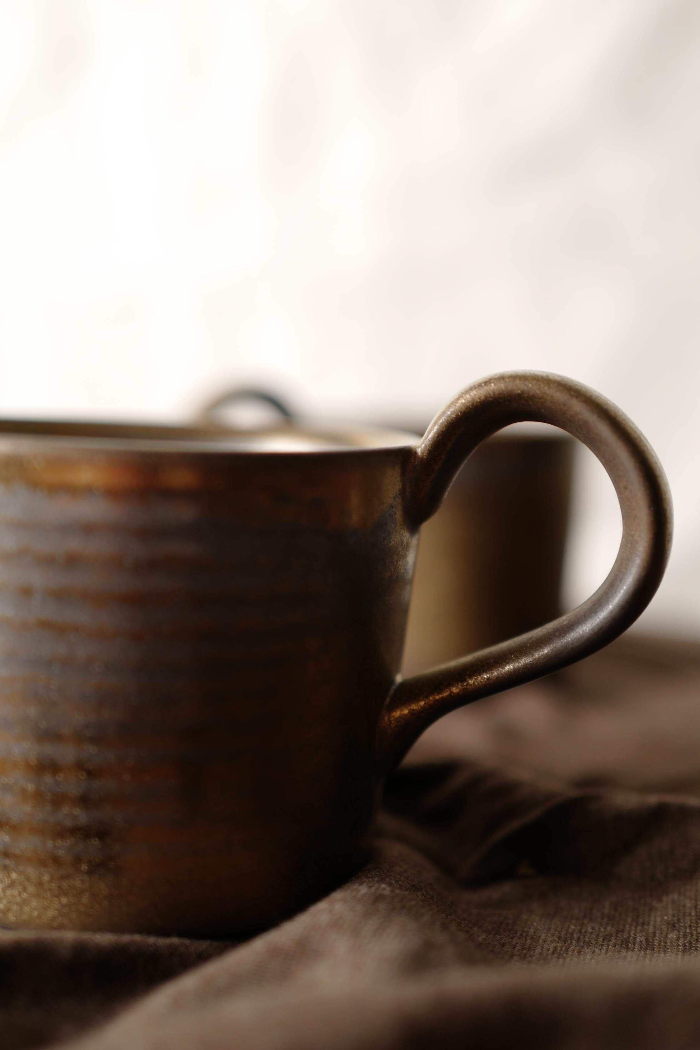 Ceramic Vintage Handmade Mug, 300ml, wabi-sabi stytle, 1pc