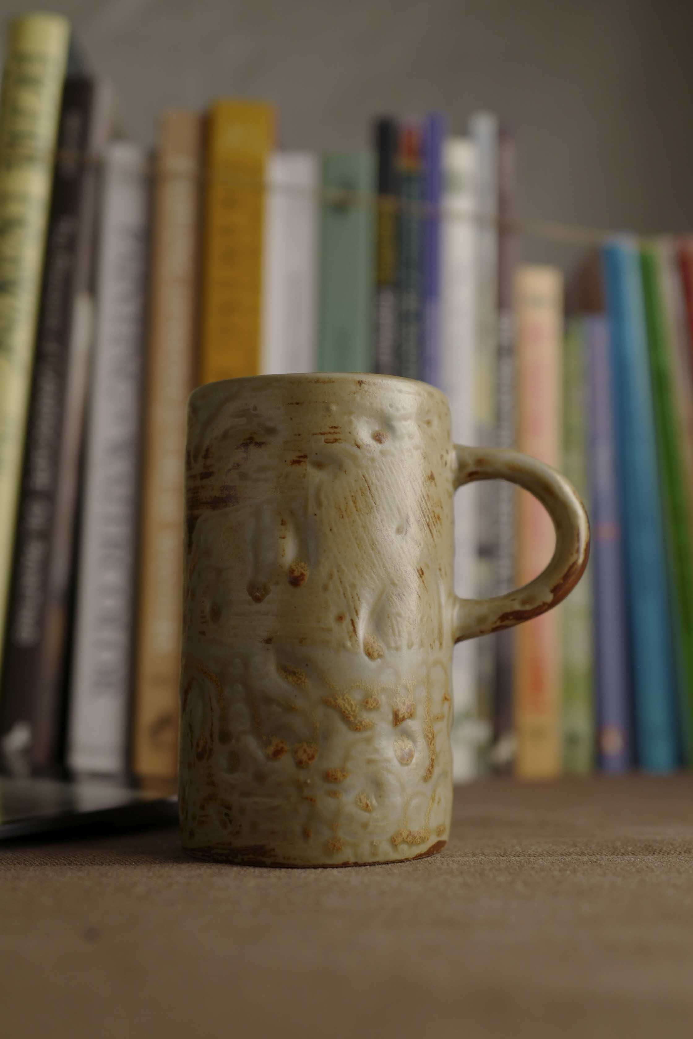Handmade Raku Yaki Mug: Rustic Japandi Coffee Cup