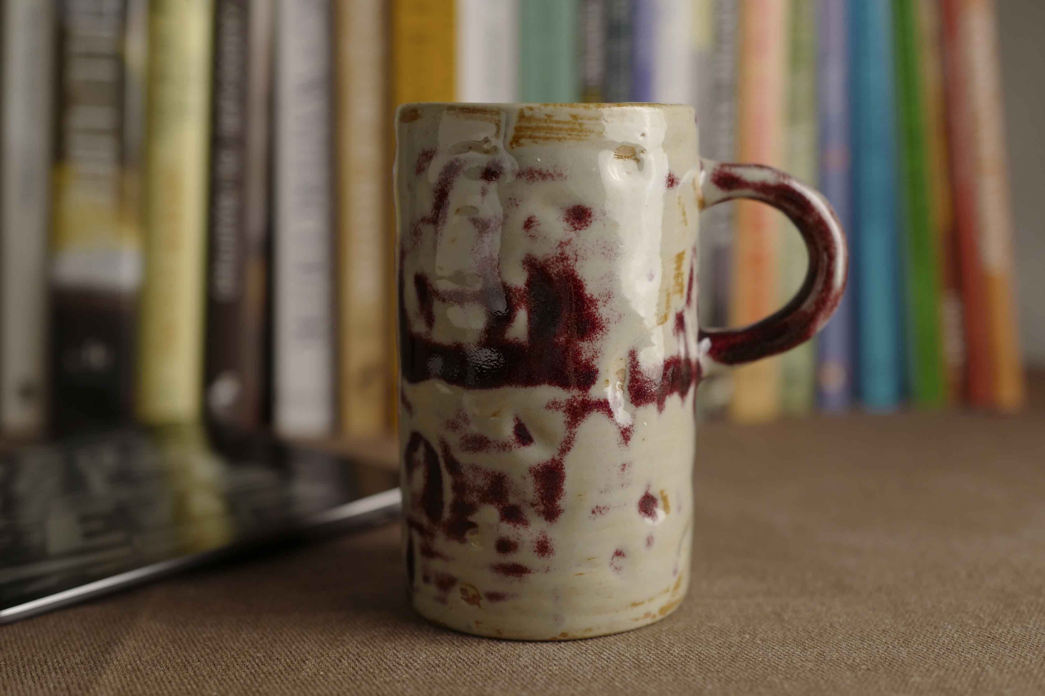 Handmade Raku Yaki Mug: Rustic Japandi Coffee Cup