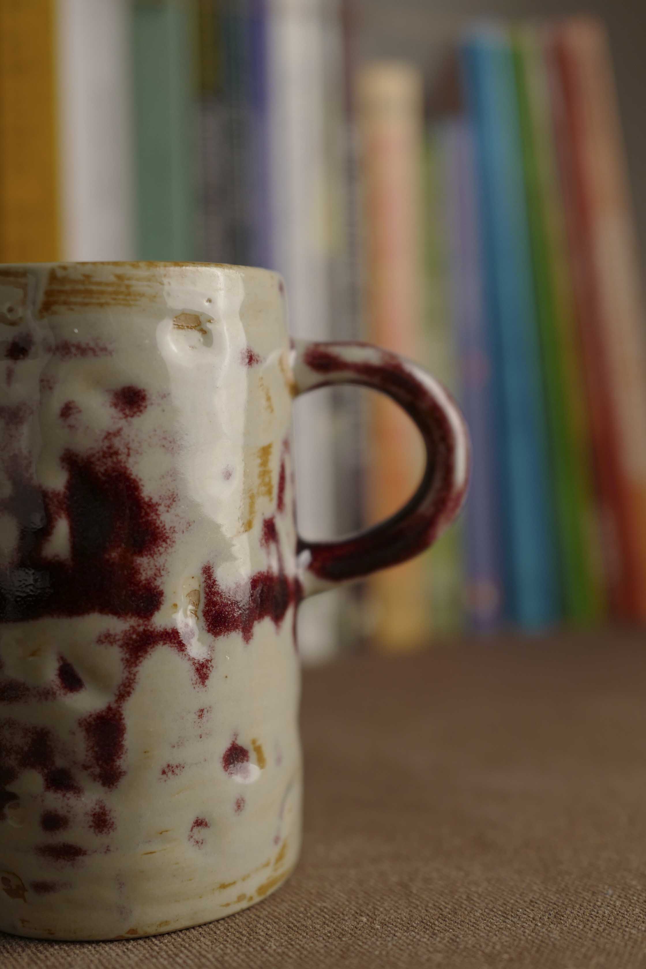 Handmade Raku Yaki Mug: Rustic Japandi Coffee Cup