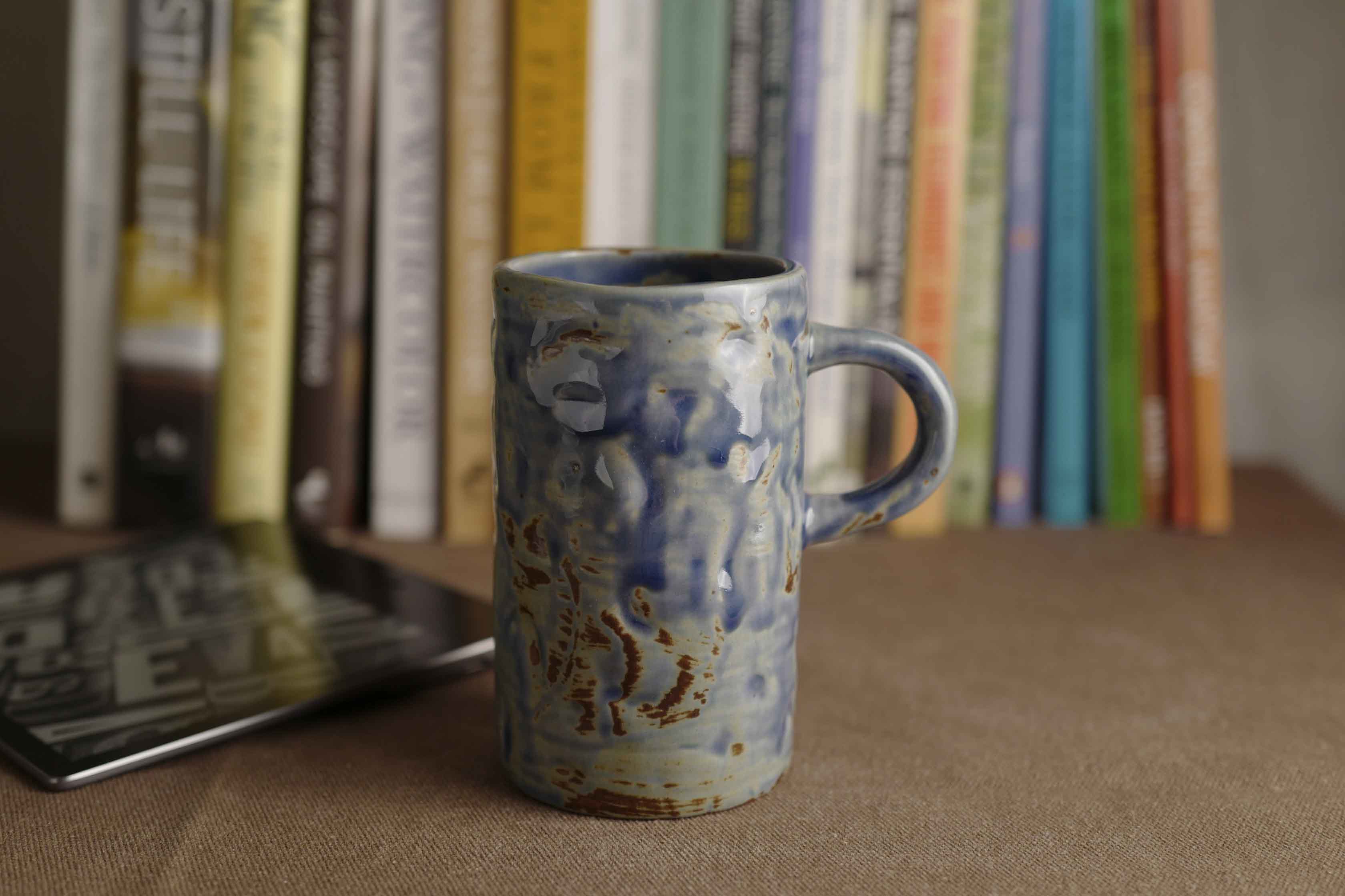 Handmade Raku Yaki Mug: Rustic Japandi Coffee Cup