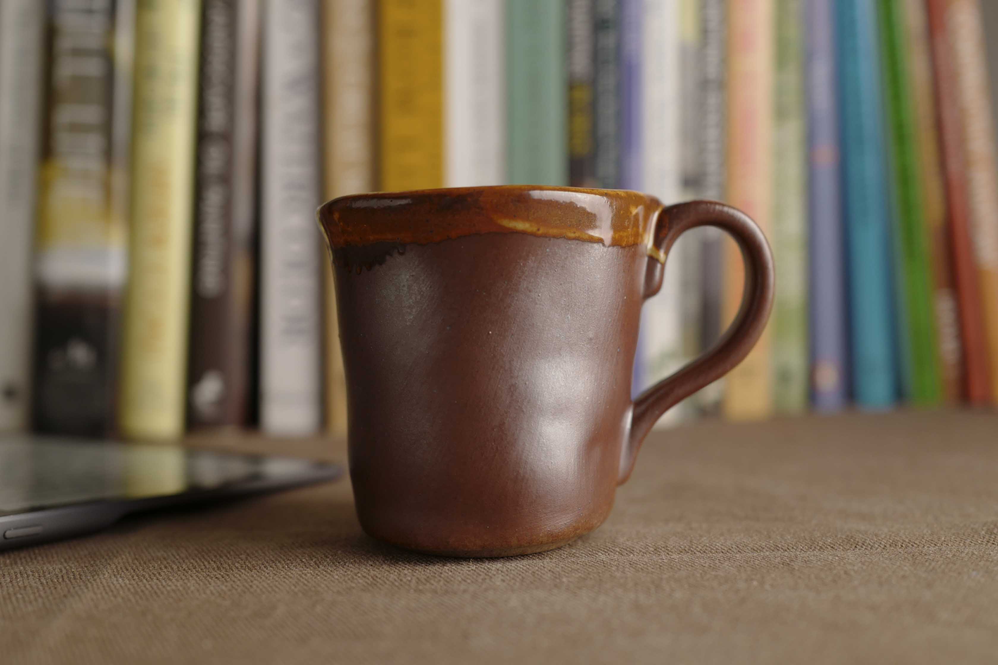 Handmade Raku Yaki Mug: Rustic Japandi Coffee Cup