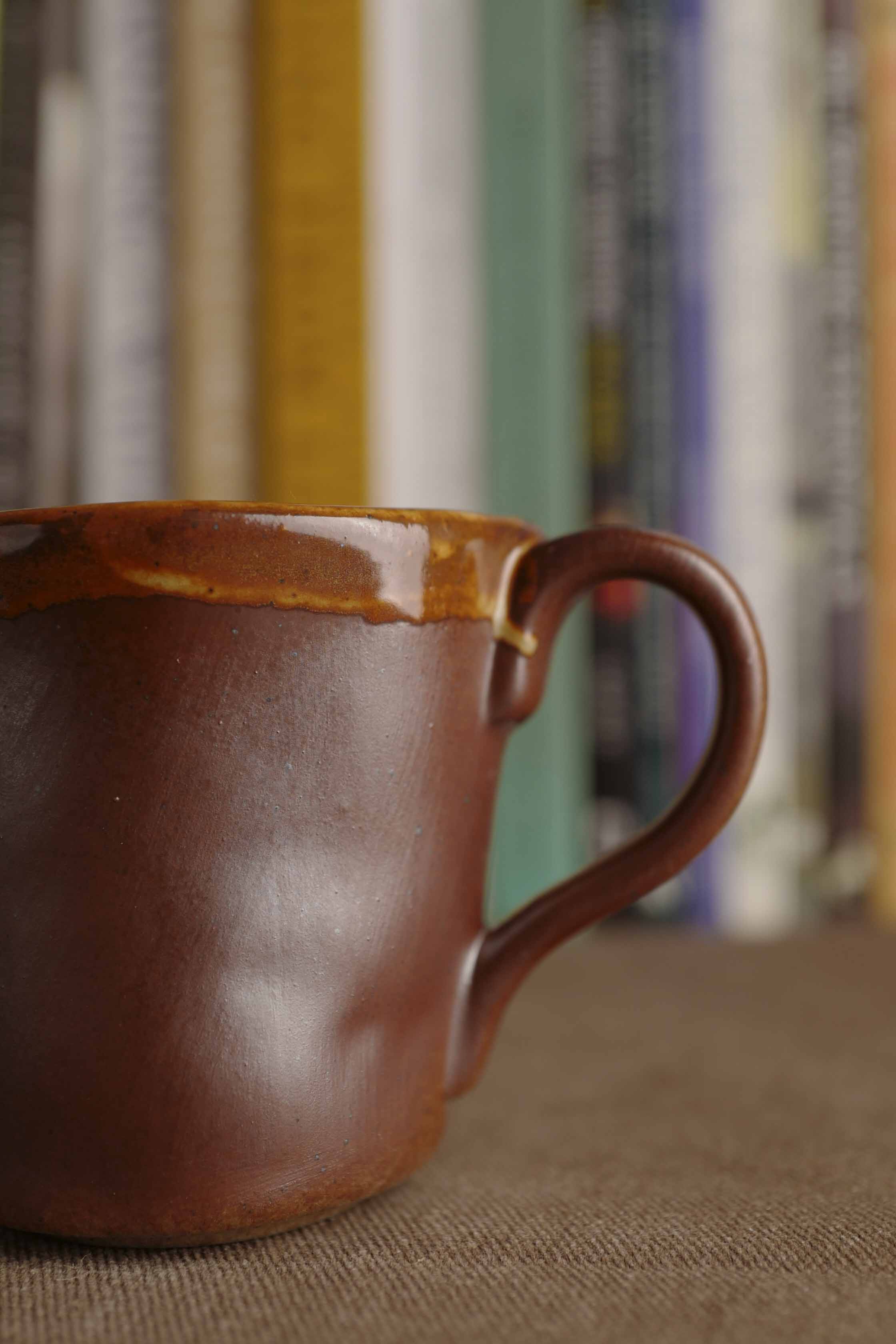 Handmade Raku Yaki Mug: Rustic Japandi Coffee Cup