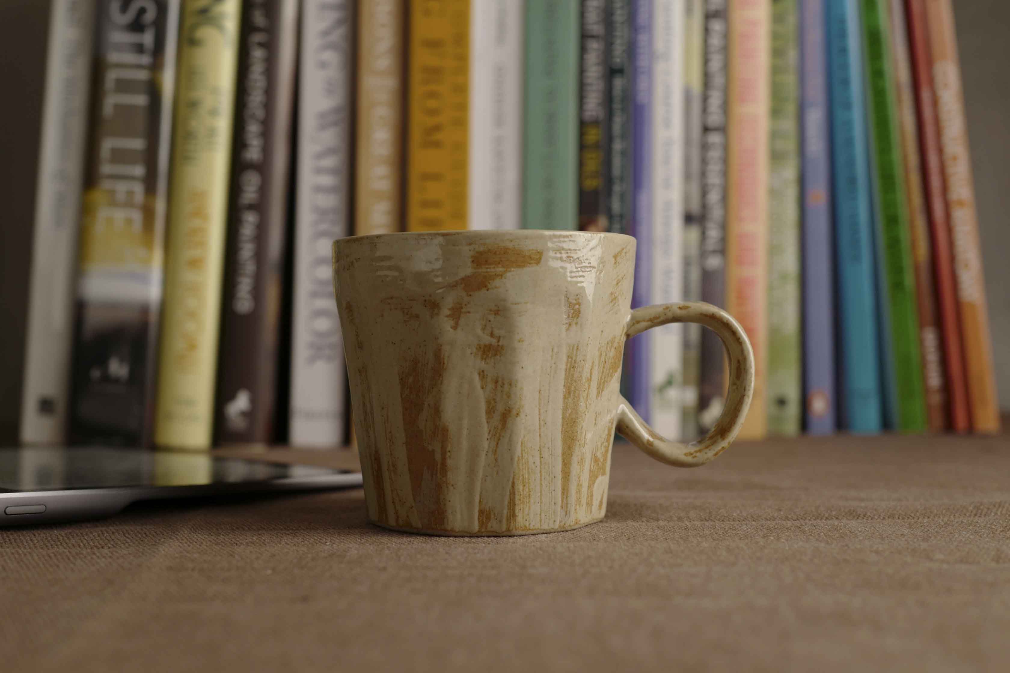 Handmade Raku Yaki Mug: Rustic Japandi Coffee Cup