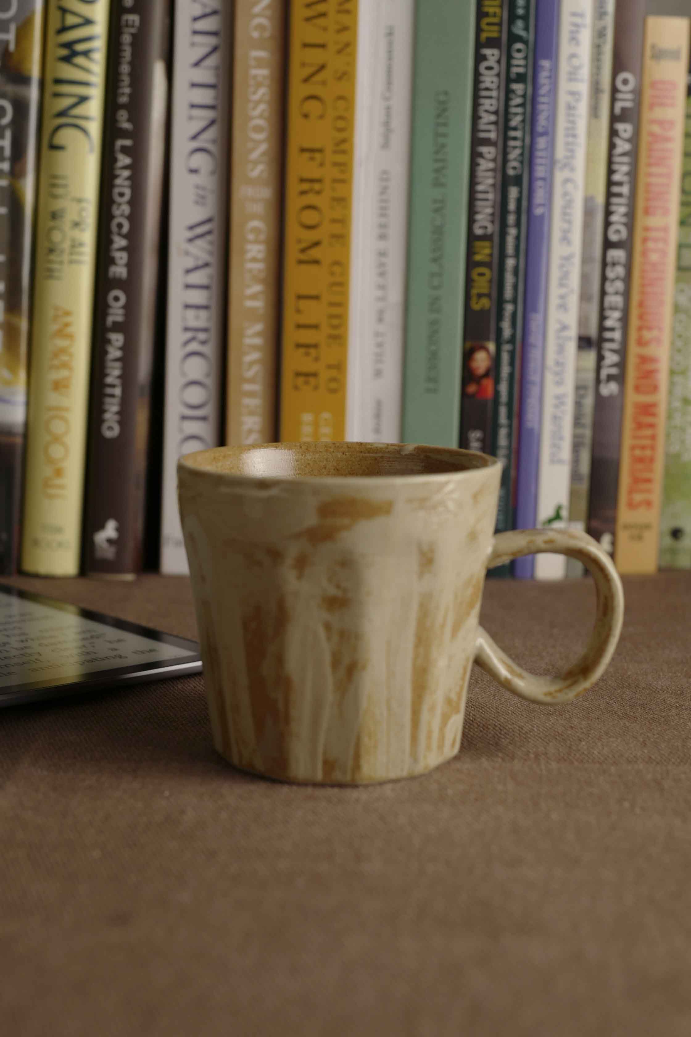 Handmade Raku Yaki Mug: Rustic Japandi Coffee Cup