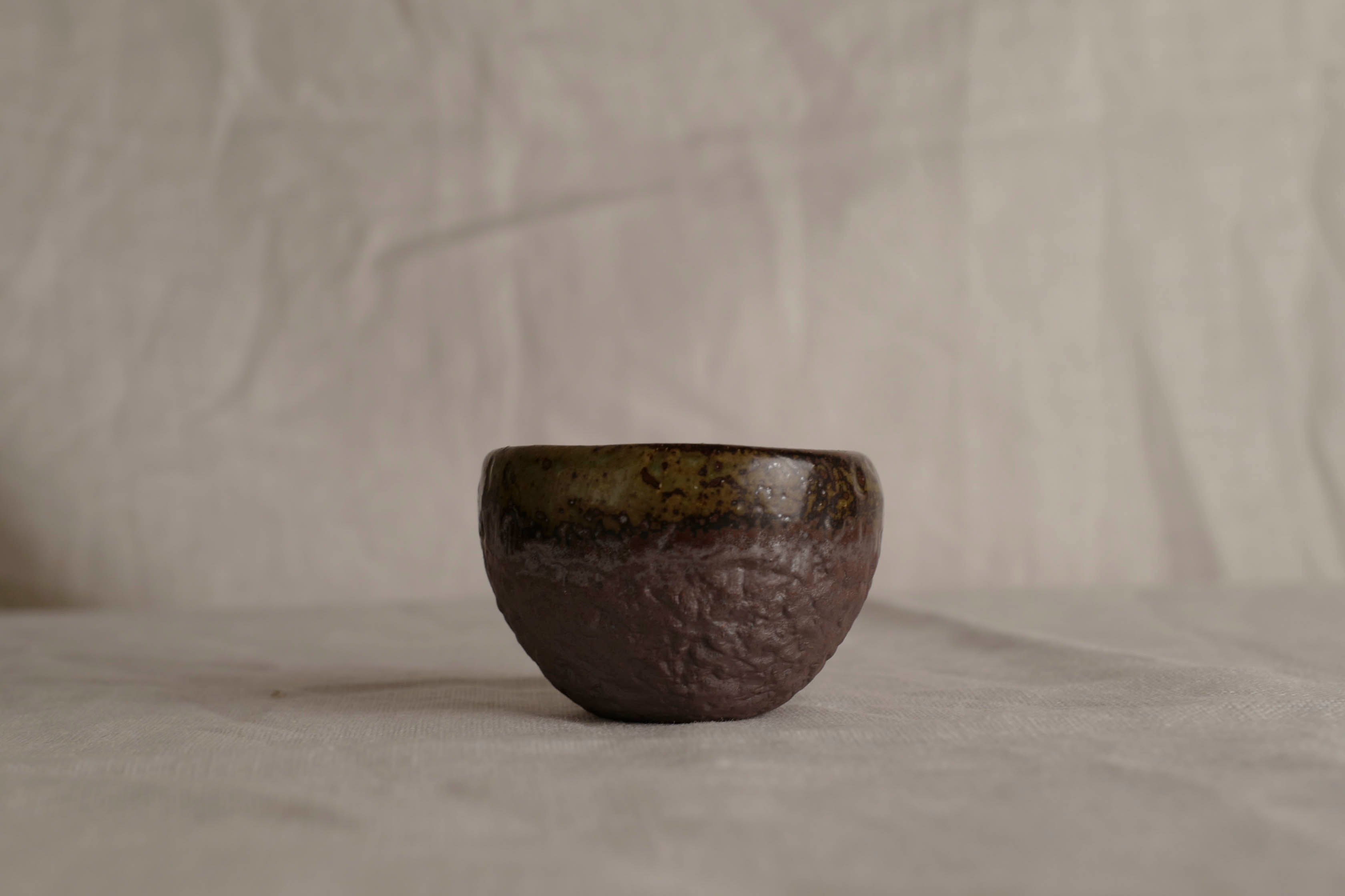 Handmade Raku Ware Mug: Japandi Textured Stoneware Espresso Cup
