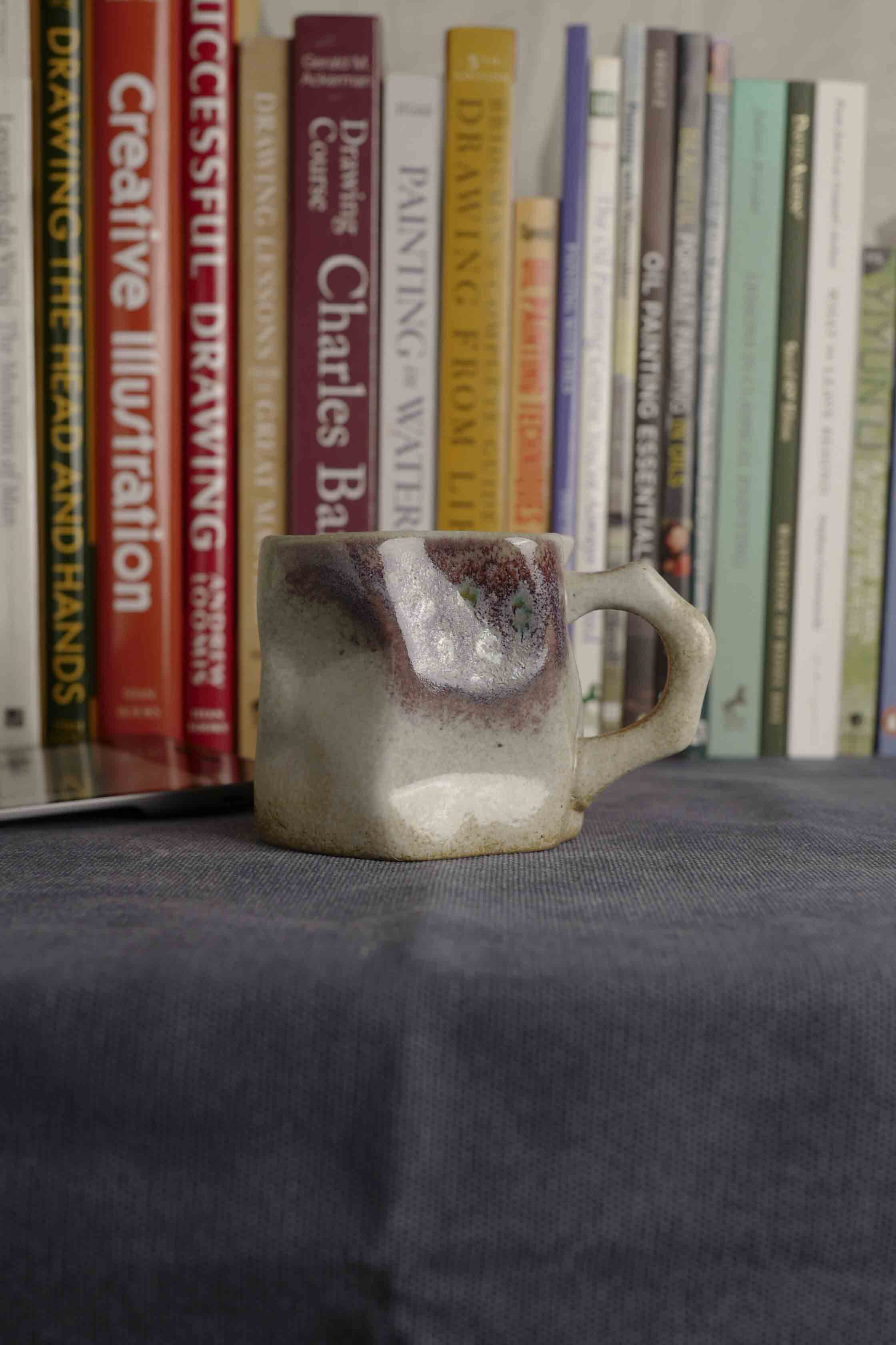 Wabi-Sabi Handmade Vintage Mug, Large Raku Yaki Ware, Rustic Textured Crafted Cup, Japandi Organic Coffee Tea Mug, Stylish Artsian Mug