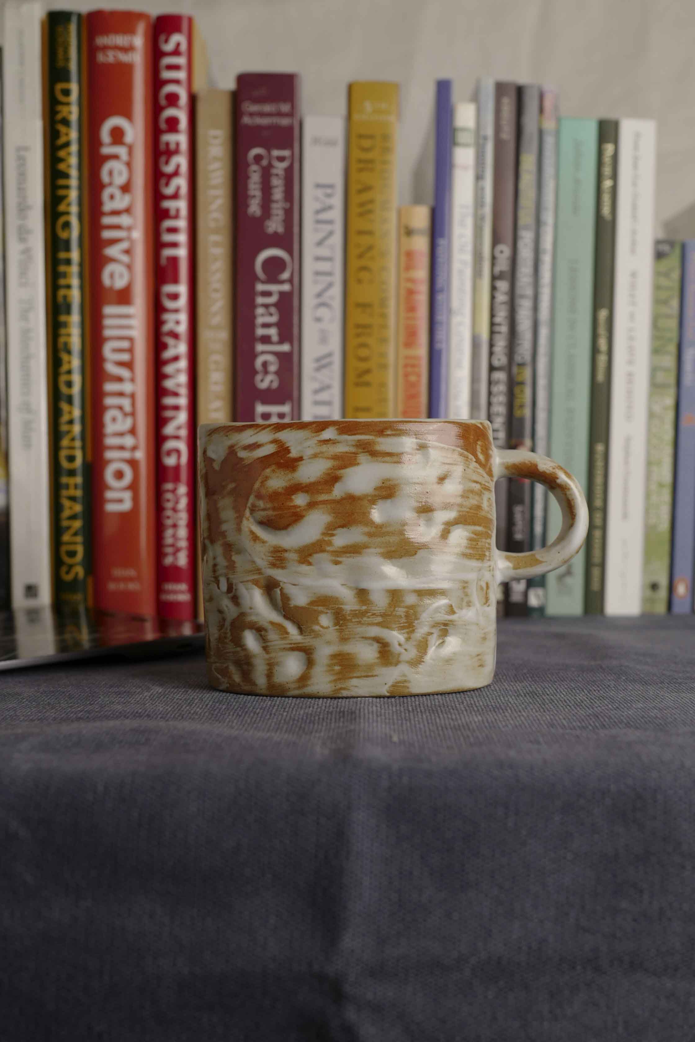 Handmade Raku Yaki Ware Mug: Japandi Rustic Coffee Cup
