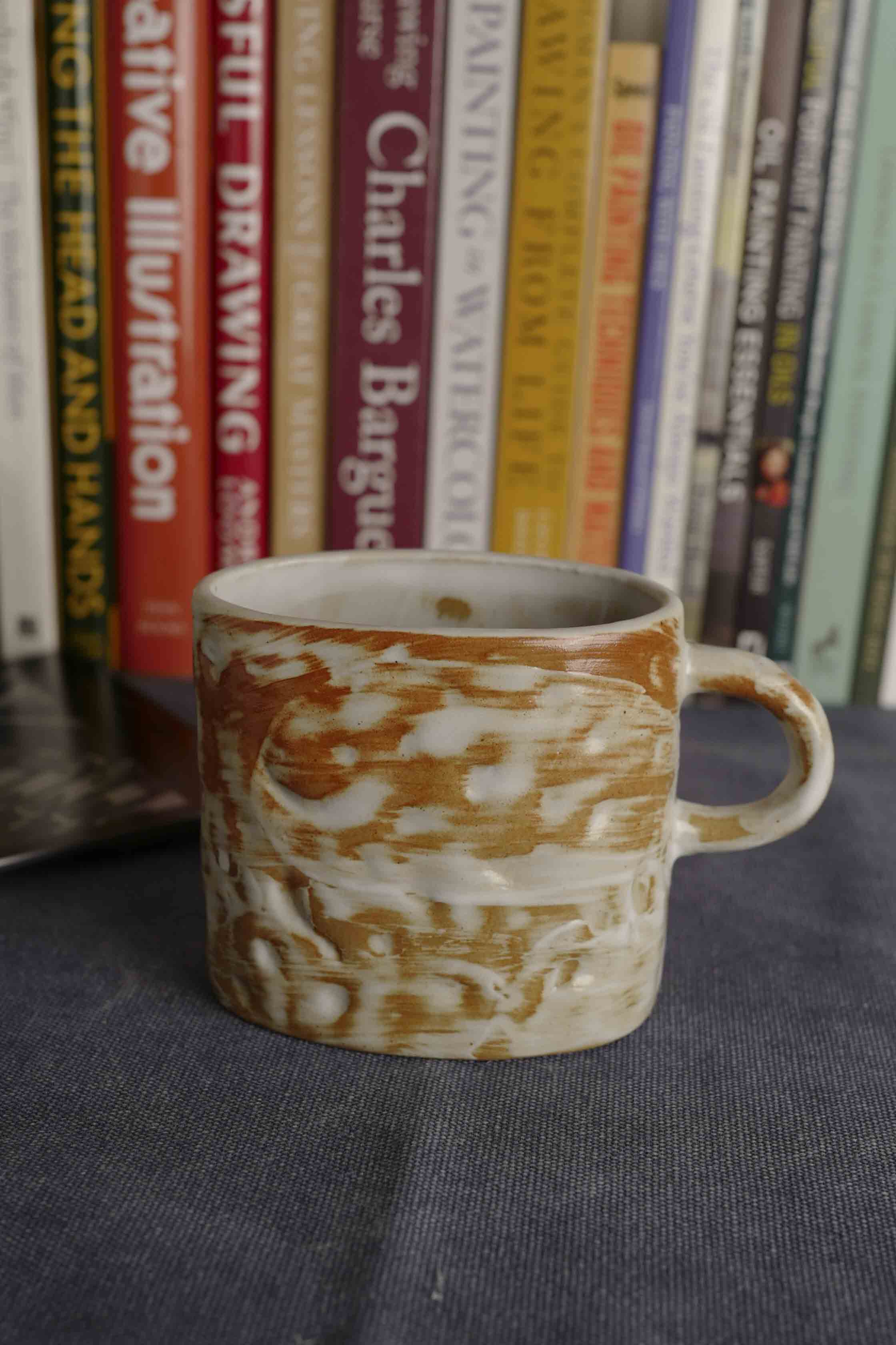 Handmade Raku Yaki Ware Mug: Japandi Rustic Coffee Cup