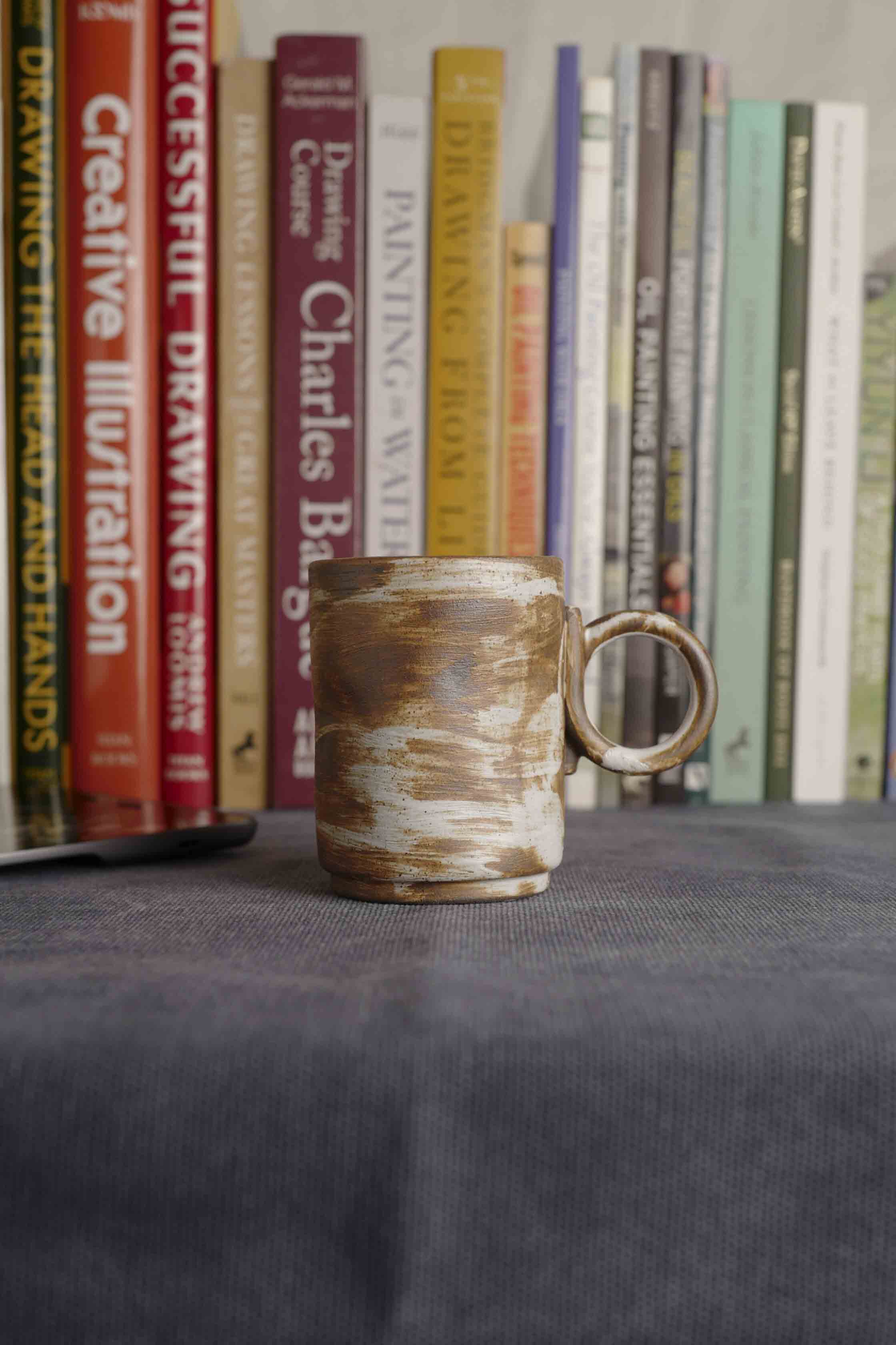 Handmade Raku Yaki Mug: Rustic Japandi Coffee Cup