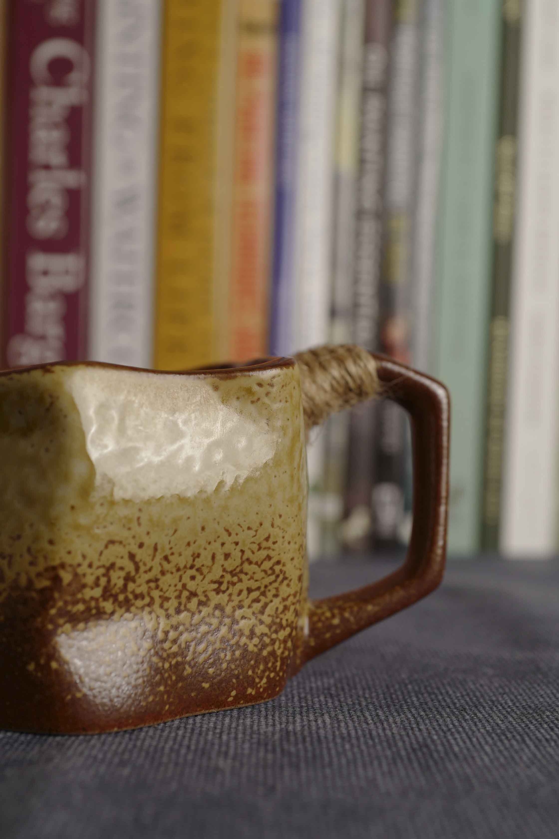 Handmade Raku Yaki Mug: Rustic Japandi Coffee Cup