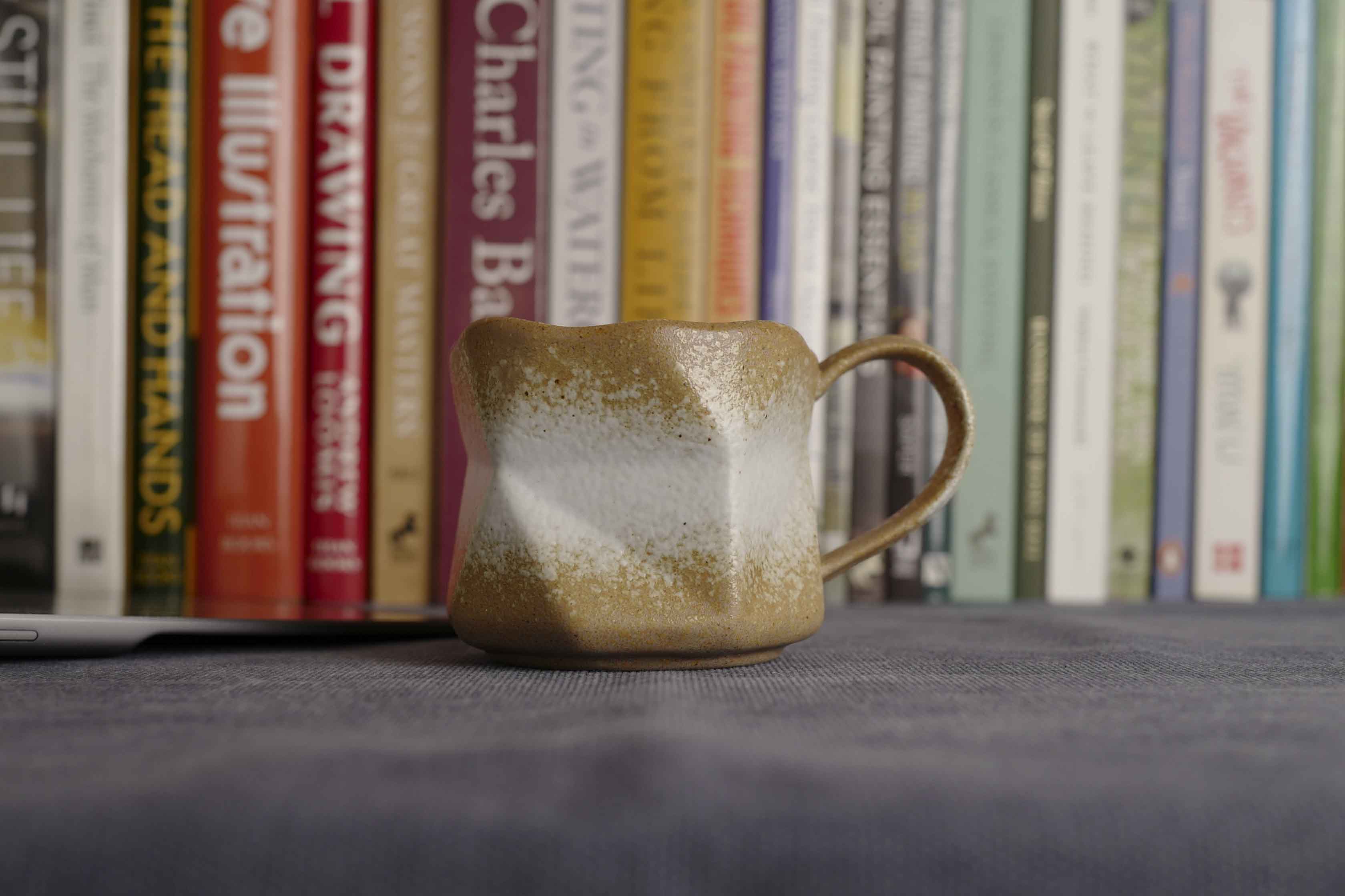 Wabi-Sabi Handmade Vintage Mug, Raku Yaki Ware, Rustic Textured Crafted Cup, Japandi Coffee Espresso Tea Mug, Stylish Artsian mug