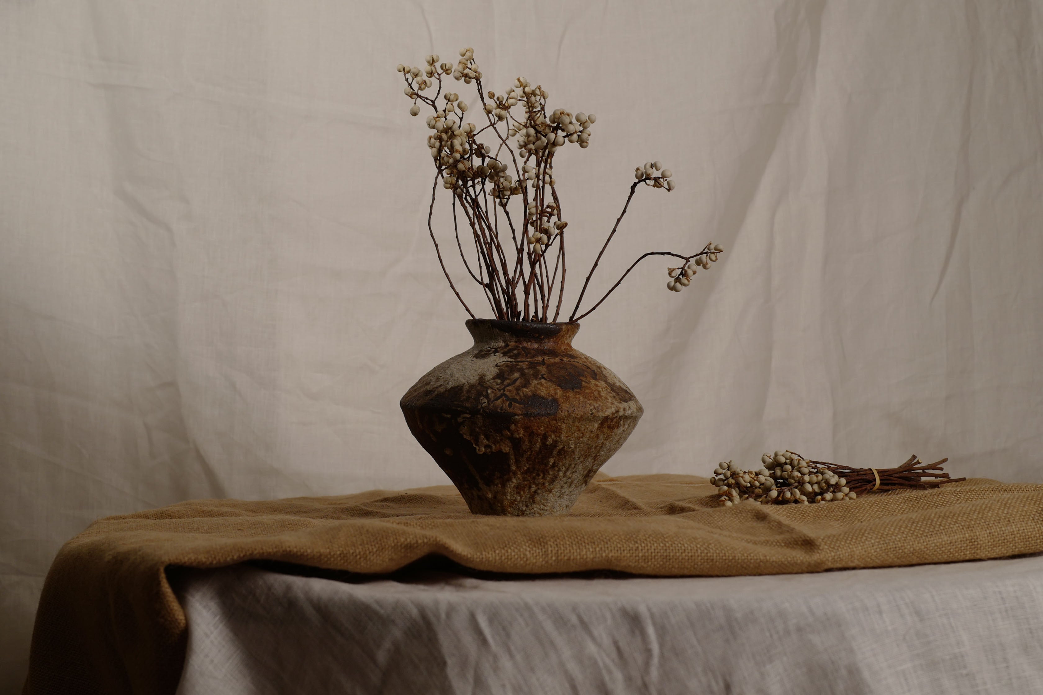 Rustic Organic papercarft Style Vase, Medium Round