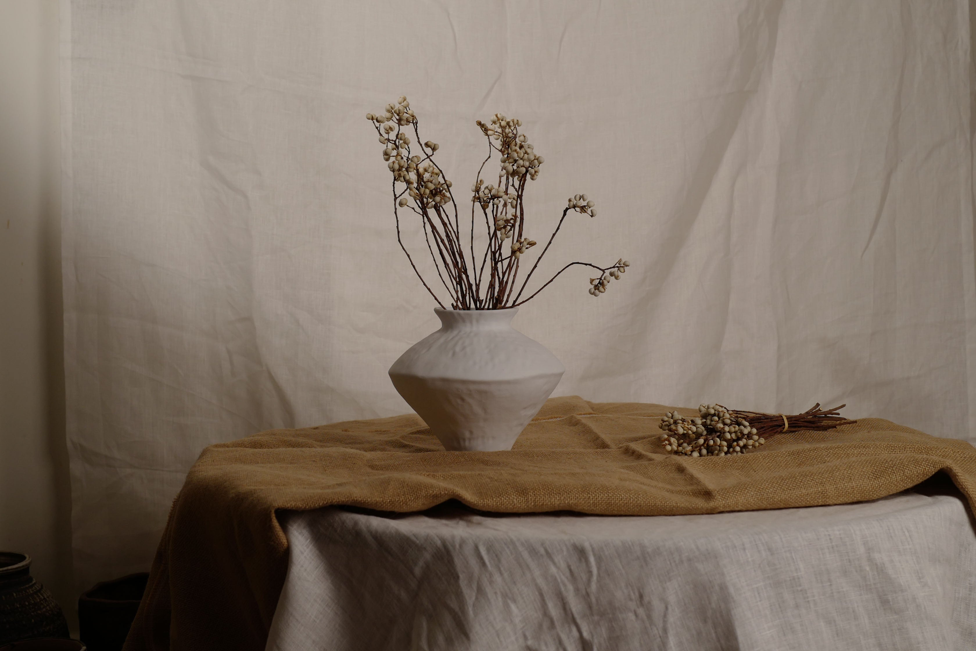 Milky Moon Vase, Medium Tall