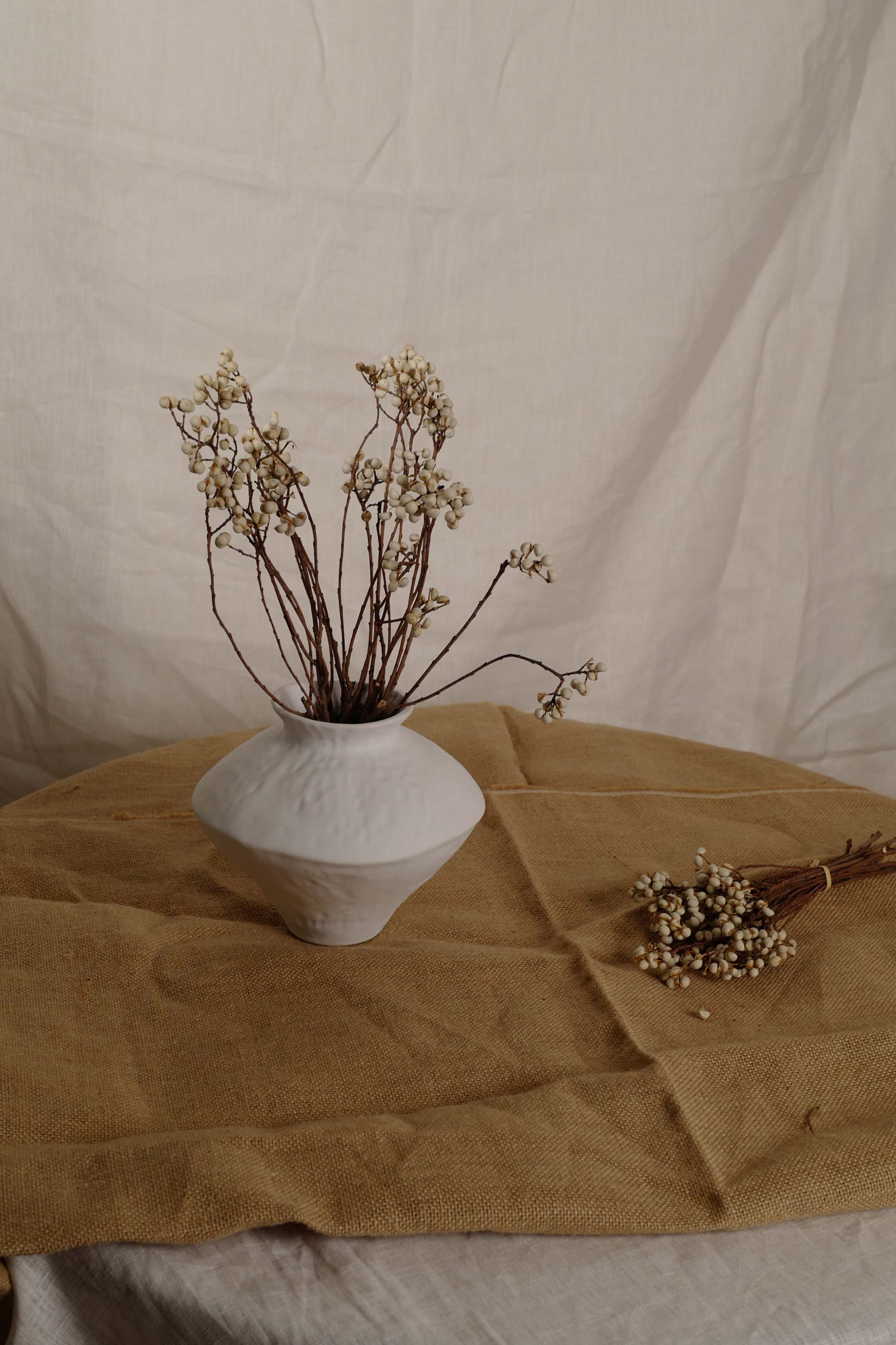 Milky Moon Vase, Medium Tall