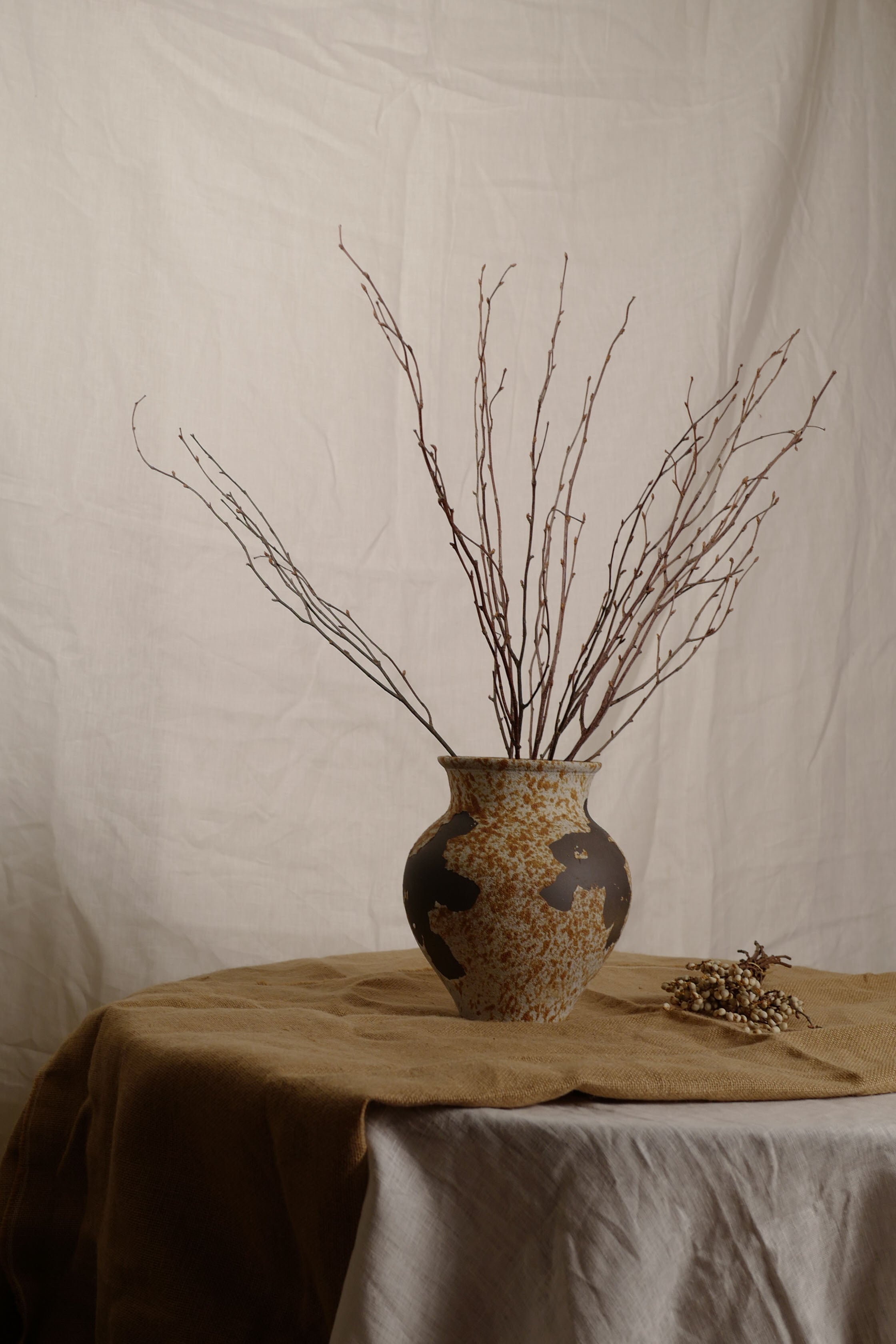 Rusty Flame Series Vase, Curved