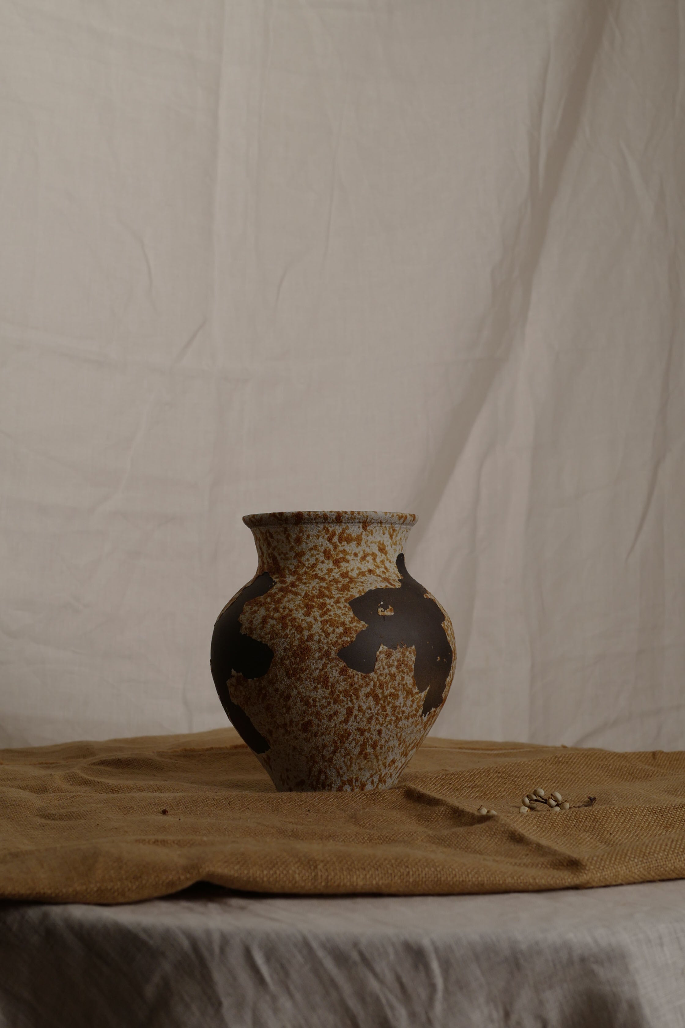 Rusty Flame Series Vase, Curved